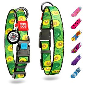 Nylon Dog Collar Adjustable for Large Dogs Small Medium Dogs Collar with Durable Plastic Buckle 9-16 inch Neck x 4/5 inch Wide Avocado Pattern