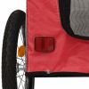 Pet Bike Trailer Red and Gray Oxford Fabric and Iron